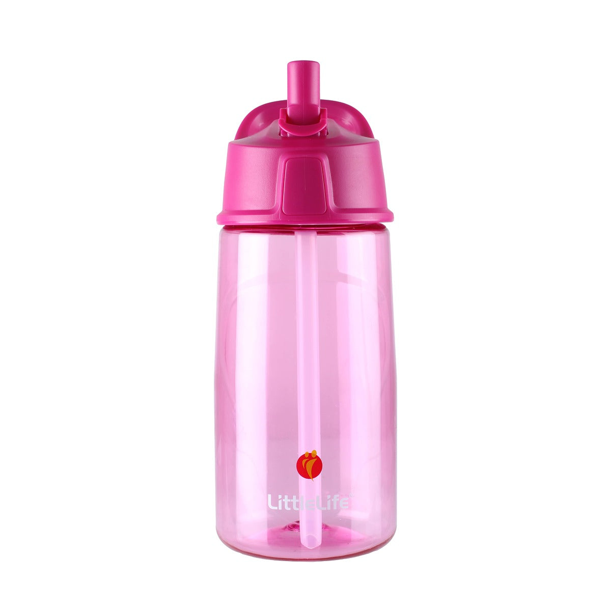 LittleLife Dětská lahev s brčkem Flip-Top Bottle 550 ml Růžová