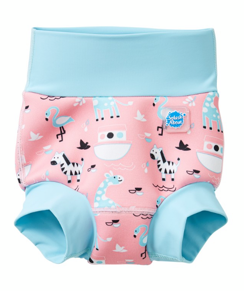 Splash About Dětské plenkové plavky Happy Nappy Zvířátka růžová