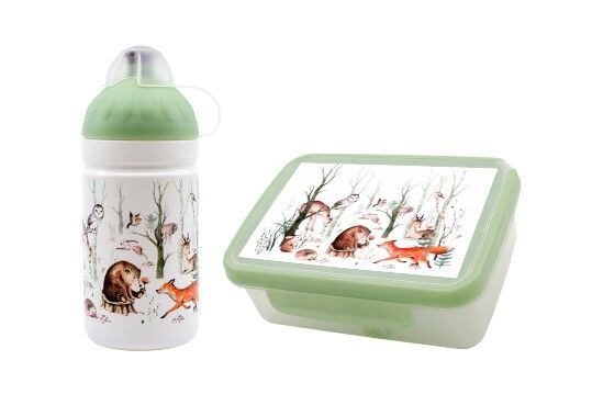 ZDRAVÁ LAHEV® SET ZDRAVÁ LAHEV A ZDRAVÁ SVÁČA svačinový box a lahev 0,5l Lesní zvířátka
