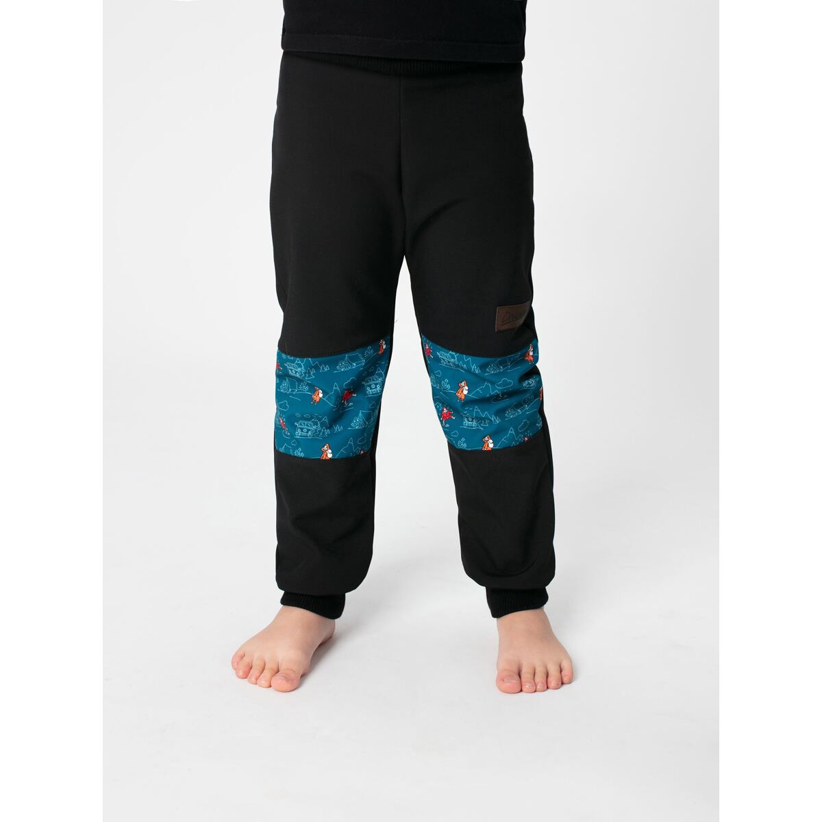 Promaledobrodruhy Dětské softshellové kalhoty bez zateplení black/petrol