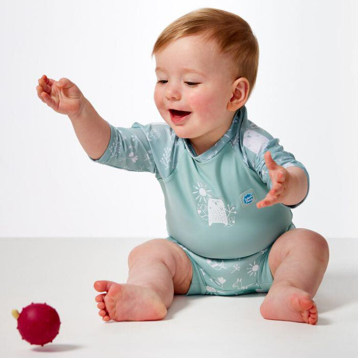 Splash About Dětské plavky/kostýmek Happy Nappy 3/4 rukáv Sunsuit Sunny Bear