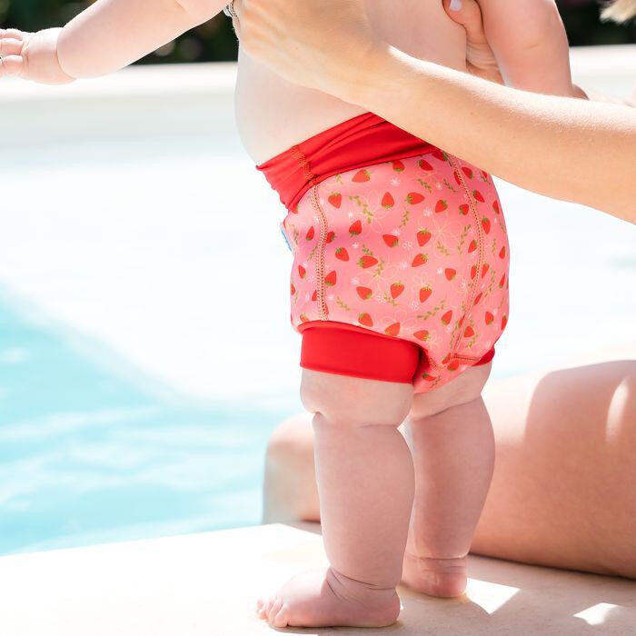 Splash About Dětské plenkové plavky Happy Nappy Strawberry Field