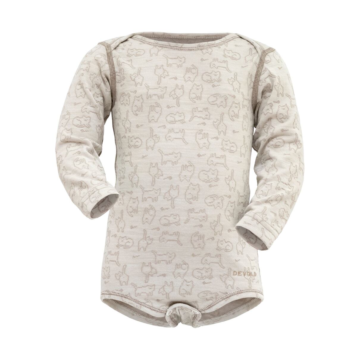 Devold Dětské funkční body s merinem Duo active baby raw white s dlouhým rukávem