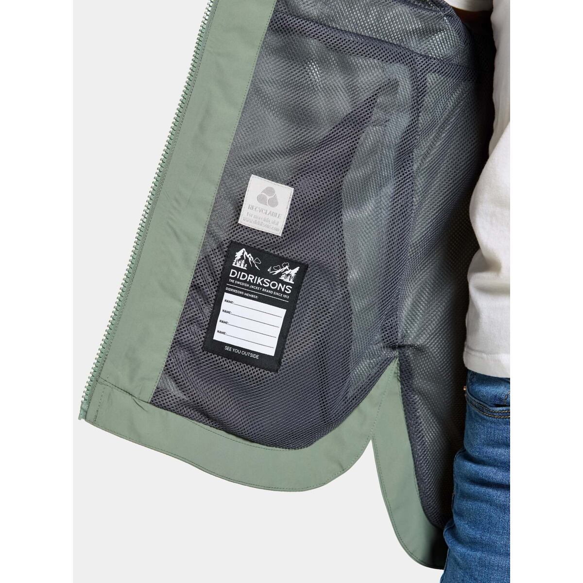 Didriksons Dětská nepromokavá bunda Meliss light moss - ROSTOUCÍ