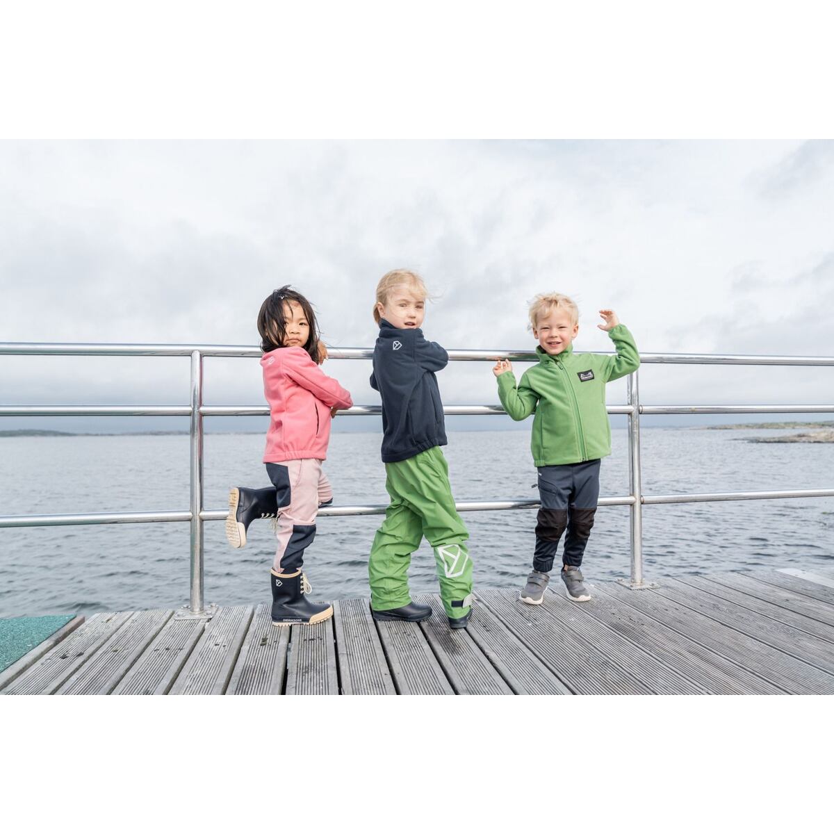 Didriksons Dětské nepromokavé kalhoty Avan algae green - ROSTOUCÍ