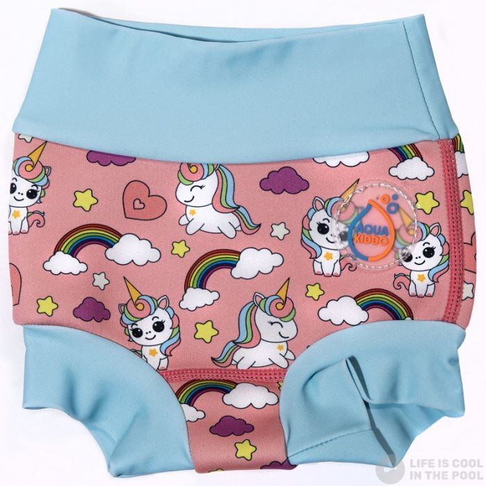 AquaKiddo Dětské plenkové plavky Swim Nappy Unicorn