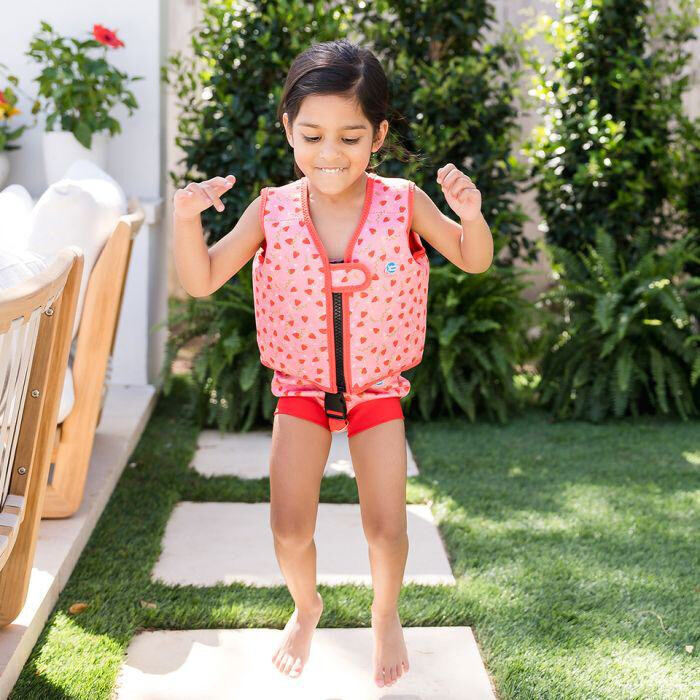 Splash About Dětská plovací vesta Go Splash Strawberry Field s bezpečnostním páskem