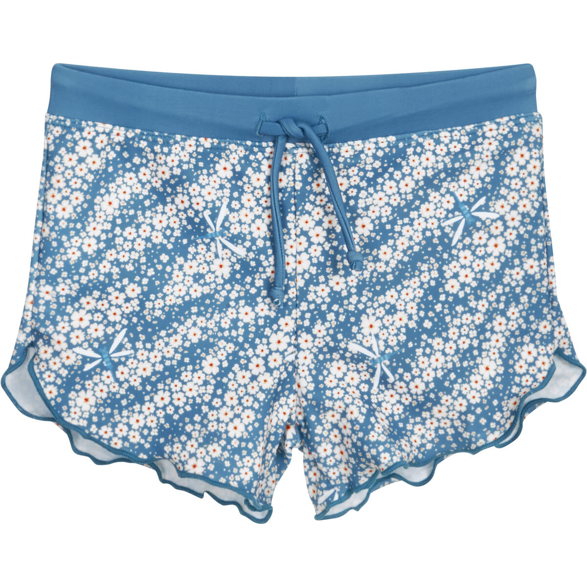 Playshoes Dívčí UV plavky Flowers petrol s nohavičkou