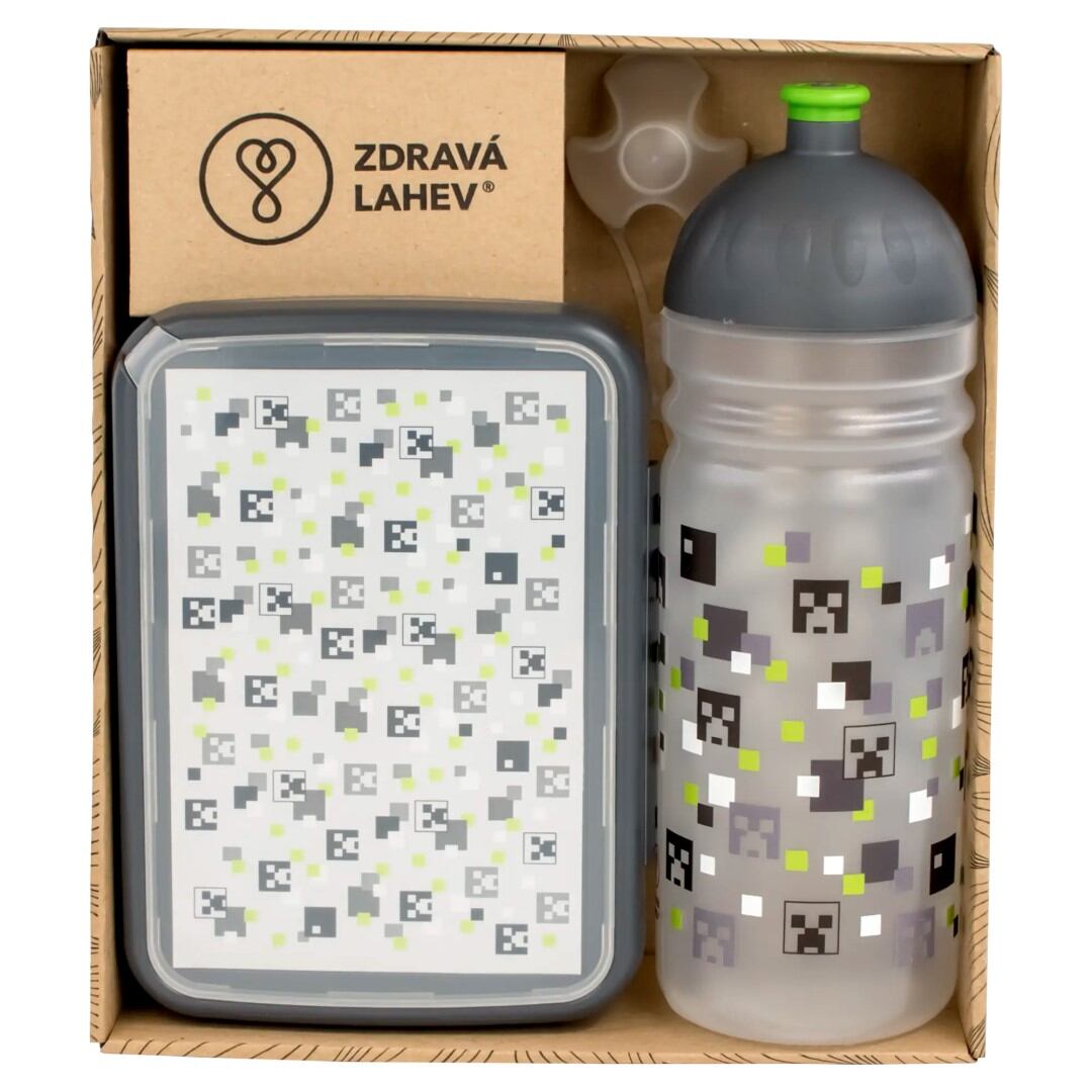 ZDRAVÁ LAHEV® SET ZDRAVÁ LAHEV A ZDRAVÁ SVÁČA svačinový box a lahev 0,7l Pixel head