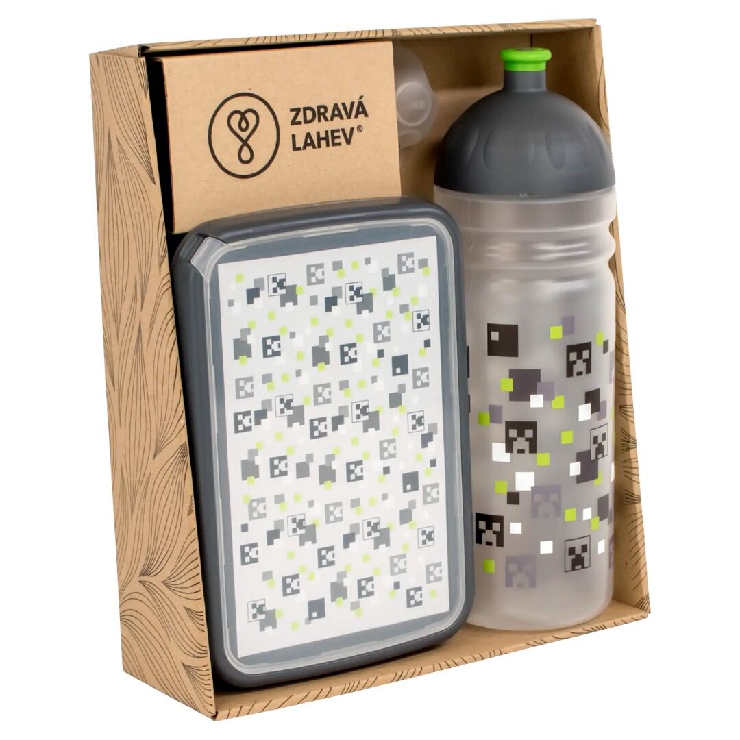 ZDRAVÁ LAHEV® SET ZDRAVÁ LAHEV A ZDRAVÁ SVÁČA svačinový box a lahev 0,7l Pixel head