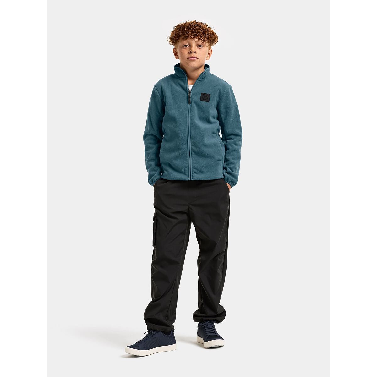 Didriksons Větruodolná dětská fleecová mikina Malakit star blue