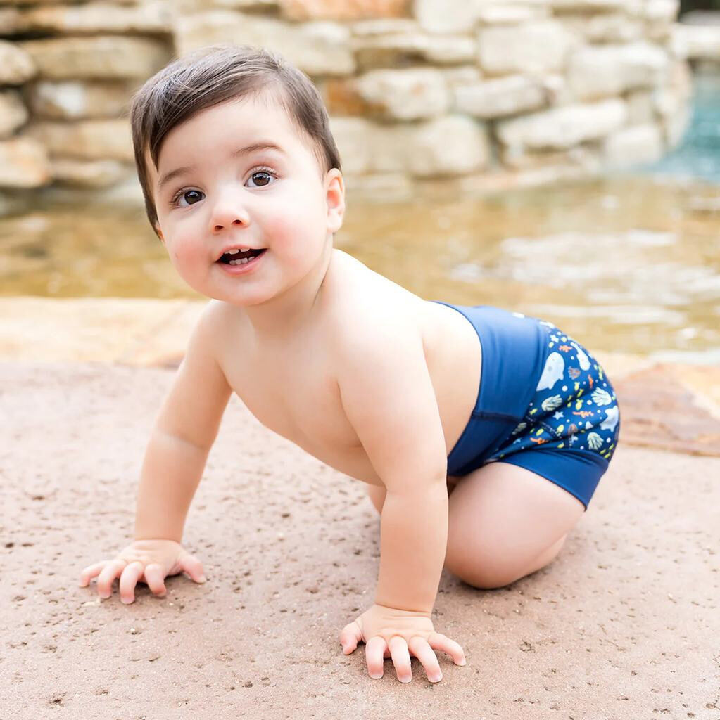 Splash About Dětské plenkové plavky Happy Nappy Shark Reef