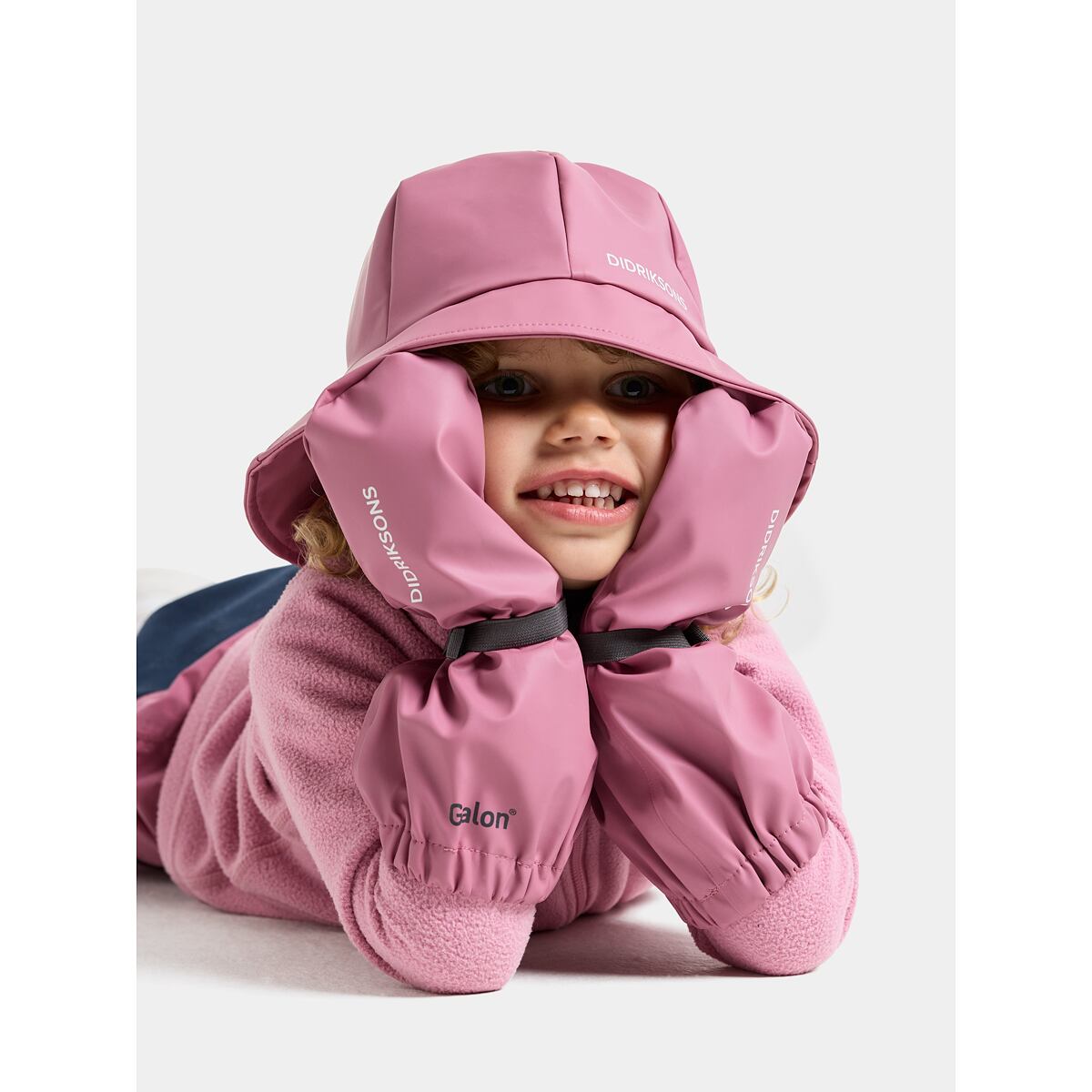 Didriksons Dětský klobouk do deště Southwest heather pink