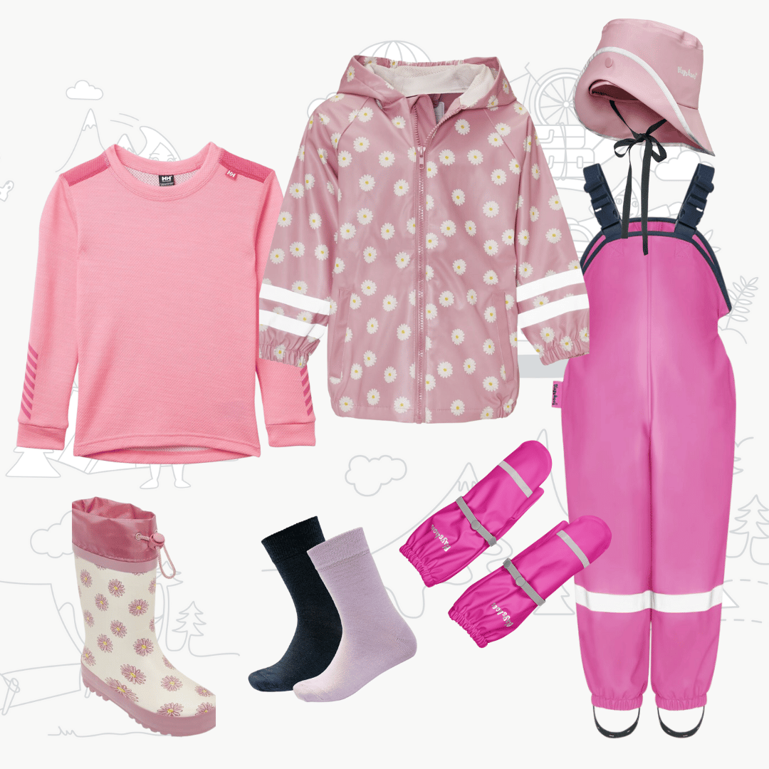 Dětský nepromokavý outfit Playshoes Květiny - růžový
