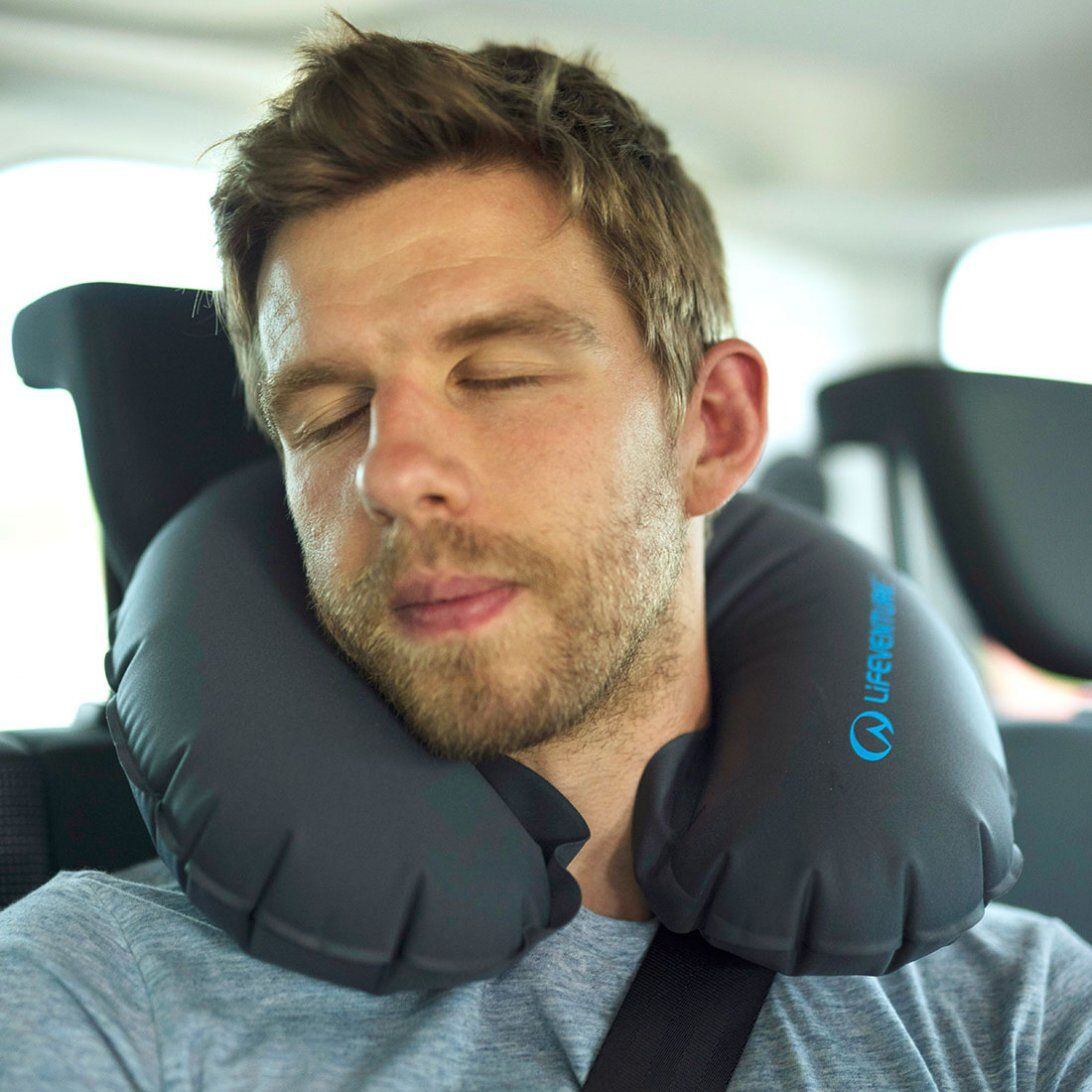 LifeVenture Cestovní nafukovací polštář Lifeventure Inflatable Neck Pillow grey