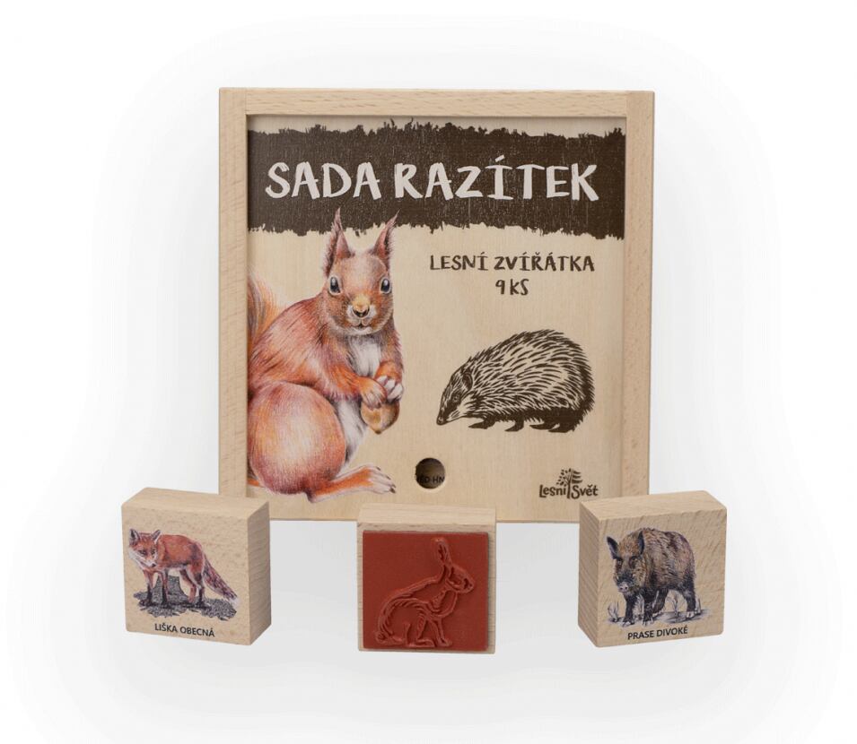 Lesní svět Dřevěná razítka 9 kusů