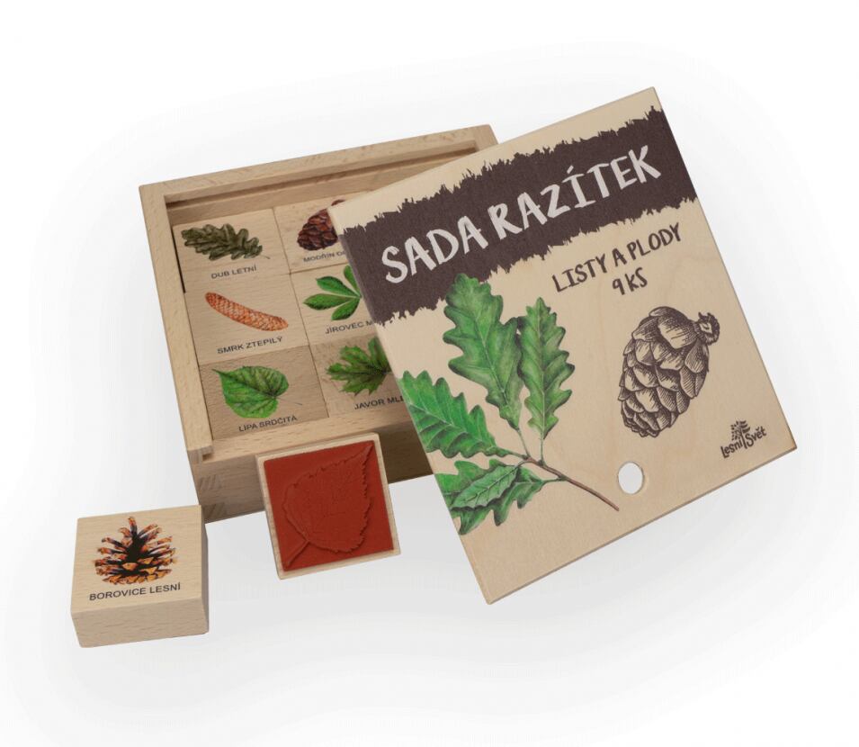 Lesní svět Dřevěná razítka 9 kusů