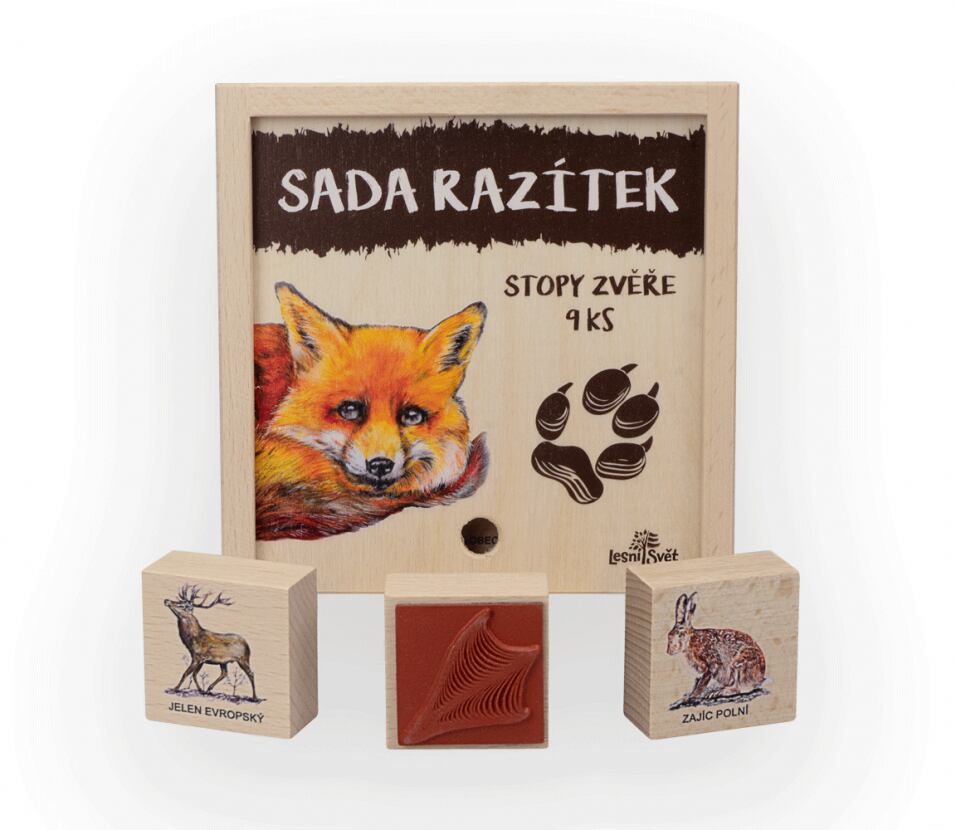 Lesní svět Dřevěná razítka 9 kusů
