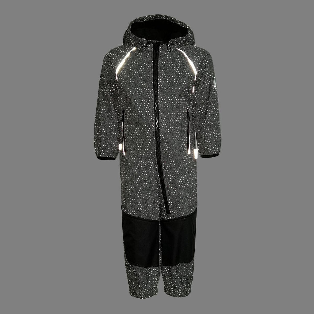 Huppa Dětská softshellová kombinéza Adal dark gray/black REFLEX