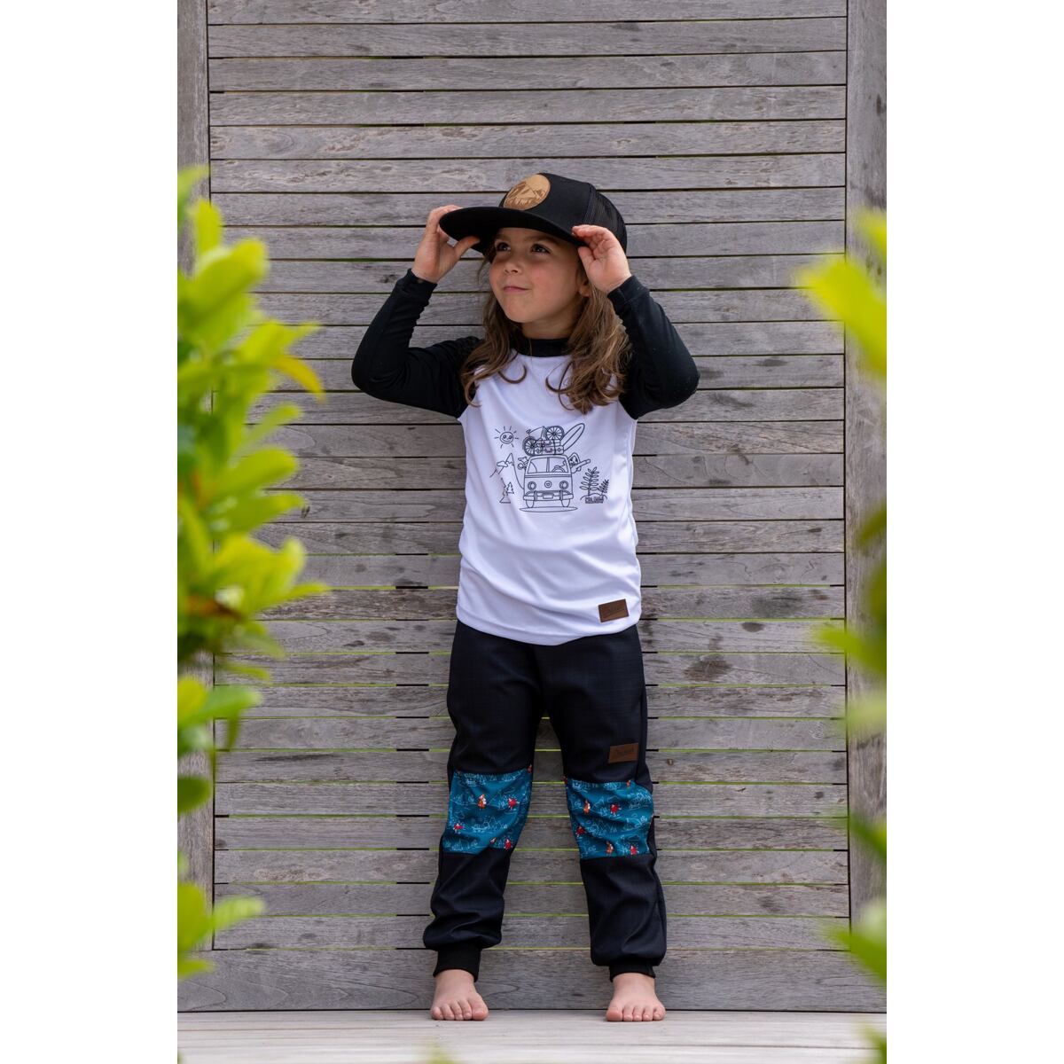 Promaledobrodruhy Dětské softshellové kalhoty s fleecem black/petrol