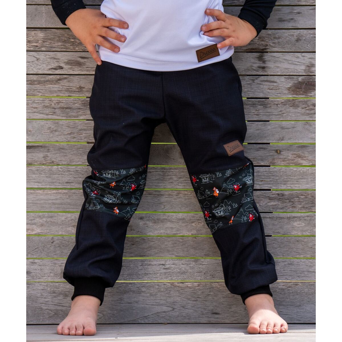 Promaledobrodruhy Dětské softshellové kalhoty s fleecem black/black