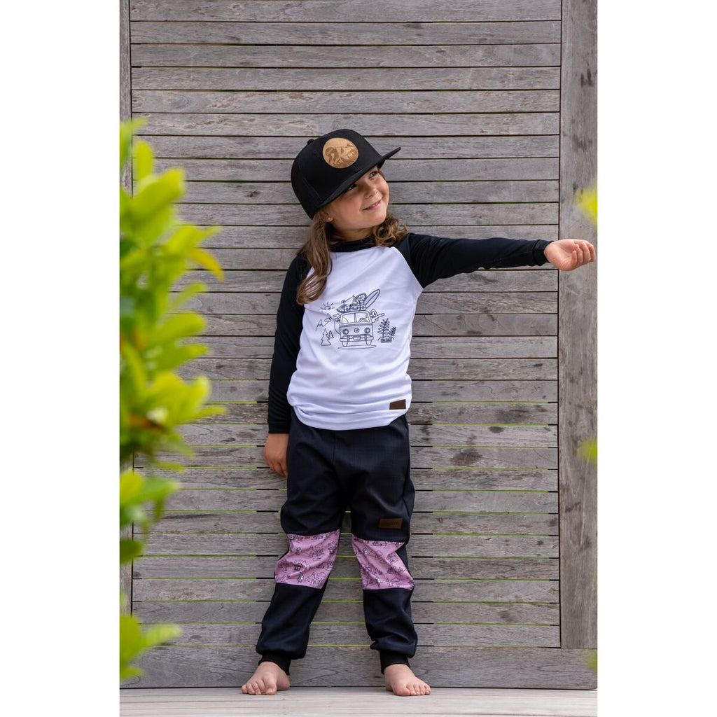 Promaledobrodruhy Dětské softshellové kalhoty bez zateplení black/pink