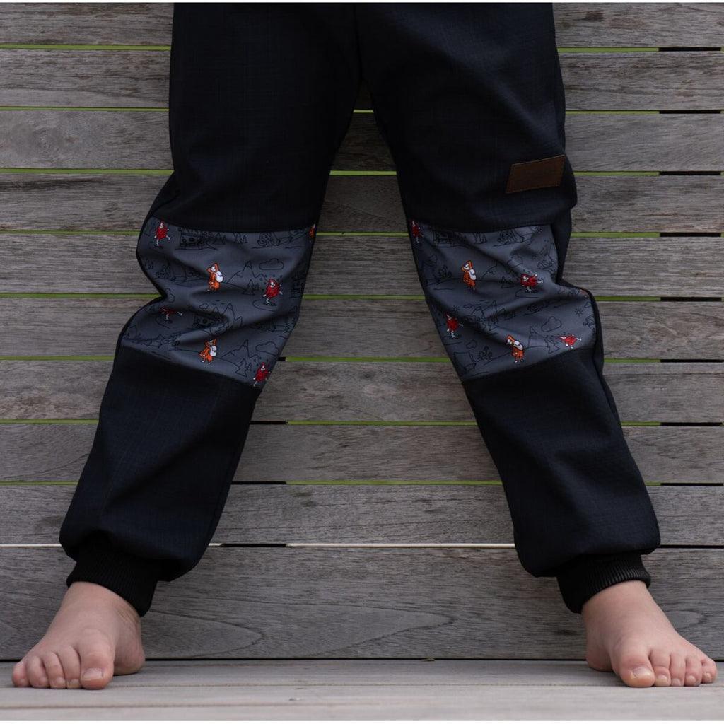 Promaledobrodruhy Dětské softshellové kalhoty bez zateplení black/grey