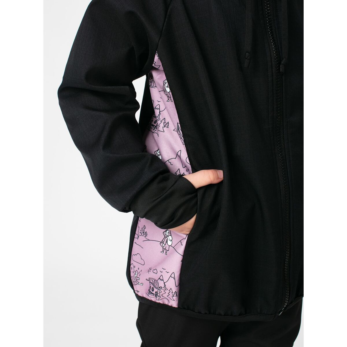 Promaledobrodruhy Dětská softshellová bunda s fleecem black/pink