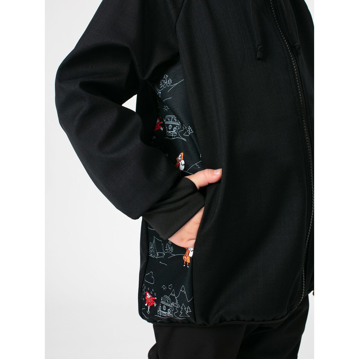 Promaledobrodruhy Dětská softshellová bunda bez zateplení black/black