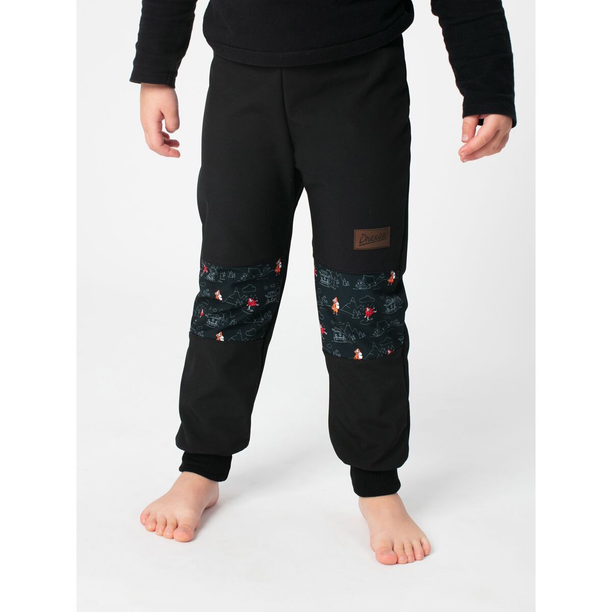 Promaledobrodruhy Dětské softshellové kalhoty s fleecem black/black