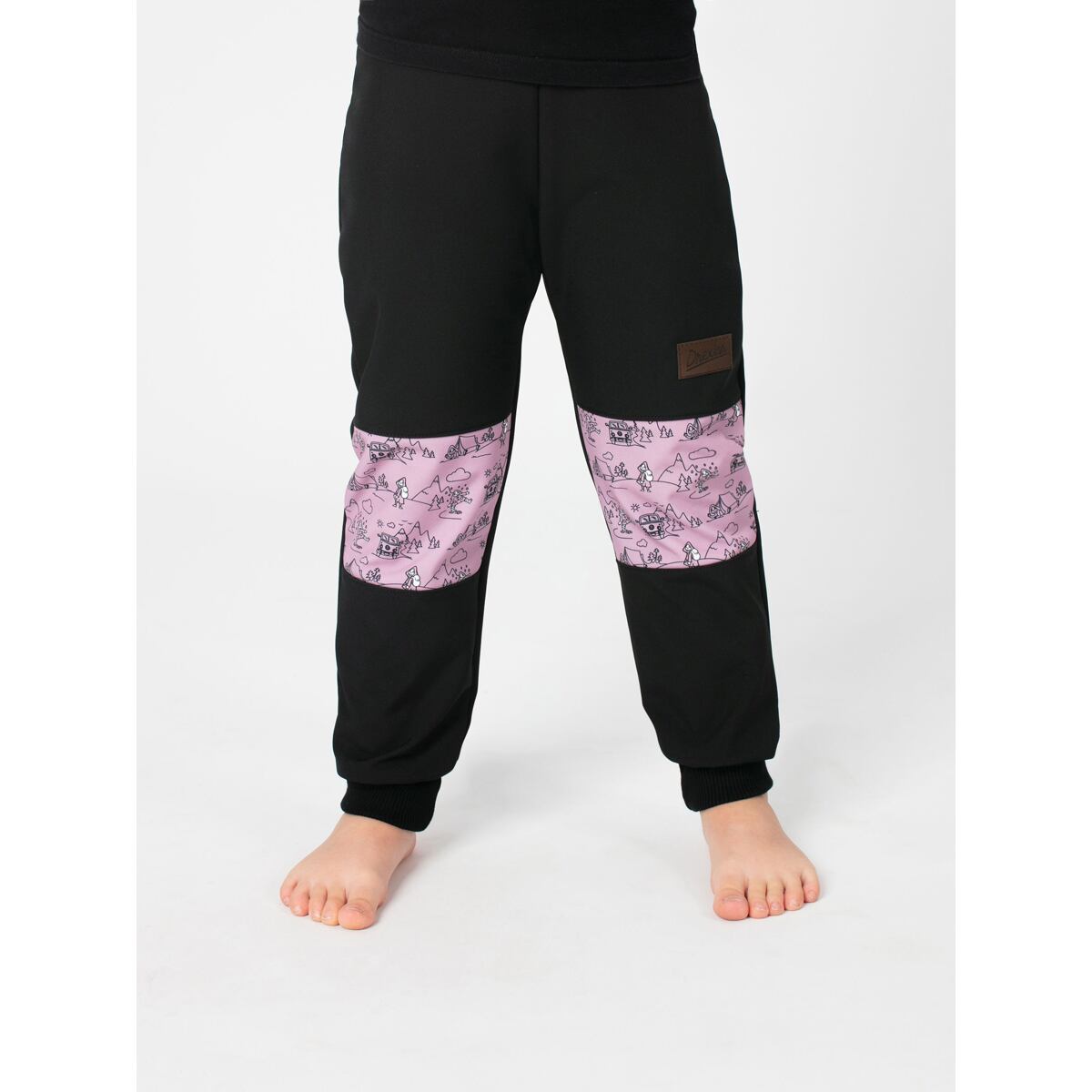 Promaledobrodruhy Dětské softshellové kalhoty s fleecem black/pink