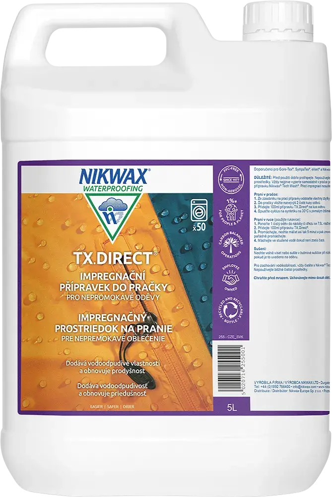 Nikwax Impregnace na membránové oblečení TX.Direct Wash-in 5 l