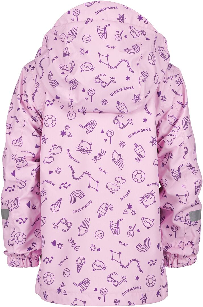 Didriksons Dětská nepromokavá bunda Norma doodle orchid pink - ROSTOUCÍ