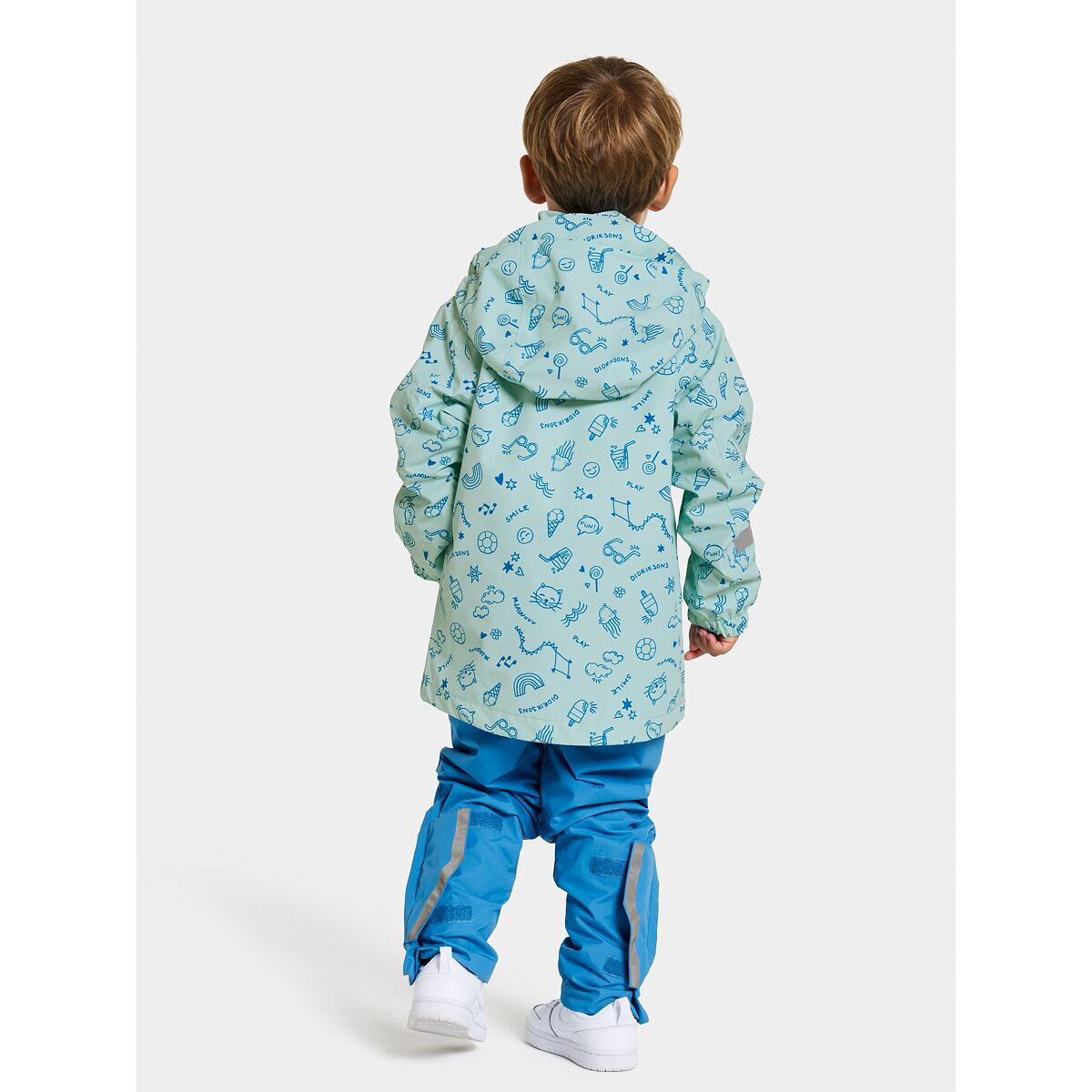 Didriksons Dětská nepromokavá bunda Norma doodle pale mint - ROSTOUCÍ
