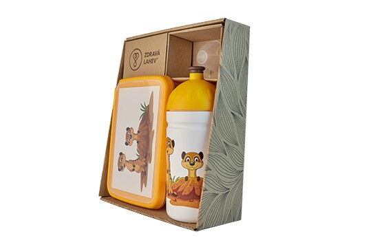 ZDRAVÁ LAHEV® SET ZDRAVÁ LAHEV A ZDRAVÁ SVÁČA svačinový box a lahev 0,5l Surikaty