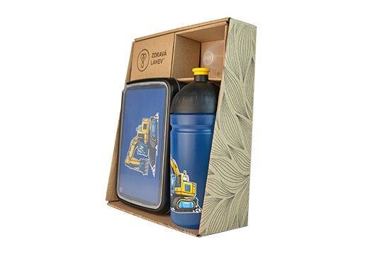 ZDRAVÁ LAHEV® SET ZDRAVÁ LAHEV A ZDRAVÁ SVÁČA svačinový box a lahev 0,5l Bagr
