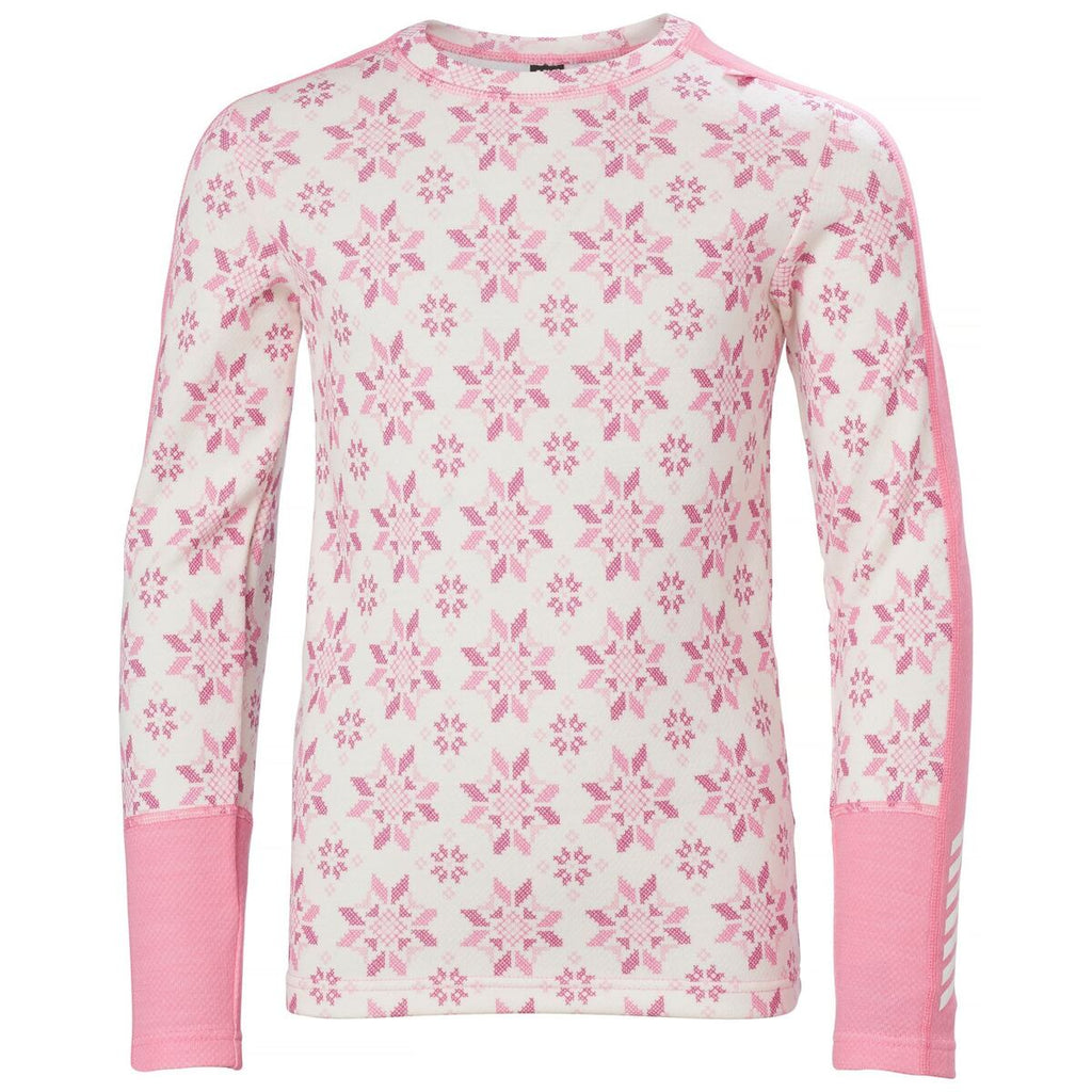 Helly Hansen Juniorské termoprádlo JR Graphic Lifa Merino set - sugar pink snowflake aop