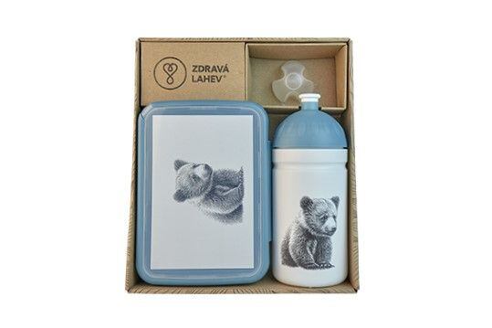 ZDRAVÁ LAHEV® SET ZDRAVÁ LAHEV A ZDRAVÁ SVÁČA svačinový box a lahev 0,5l Medvěd Kuba