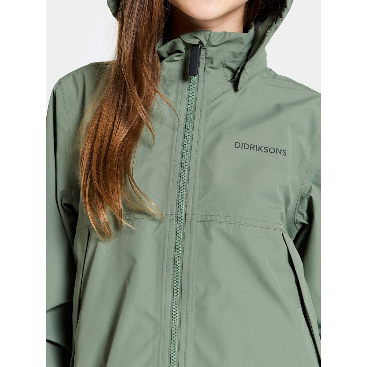 Didriksons Dětská nepromokavá bunda Meliss light moss - ROSTOUCÍ