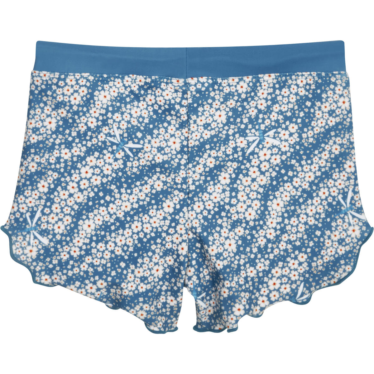 Playshoes Dívčí UV plavky Flowers petrol s nohavičkou
