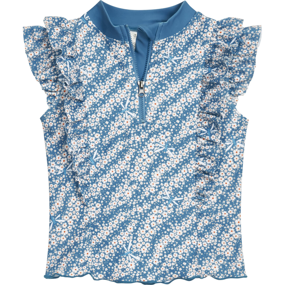 Playshoes Dětské UV tričko Flowers petrol - krátký rukáv