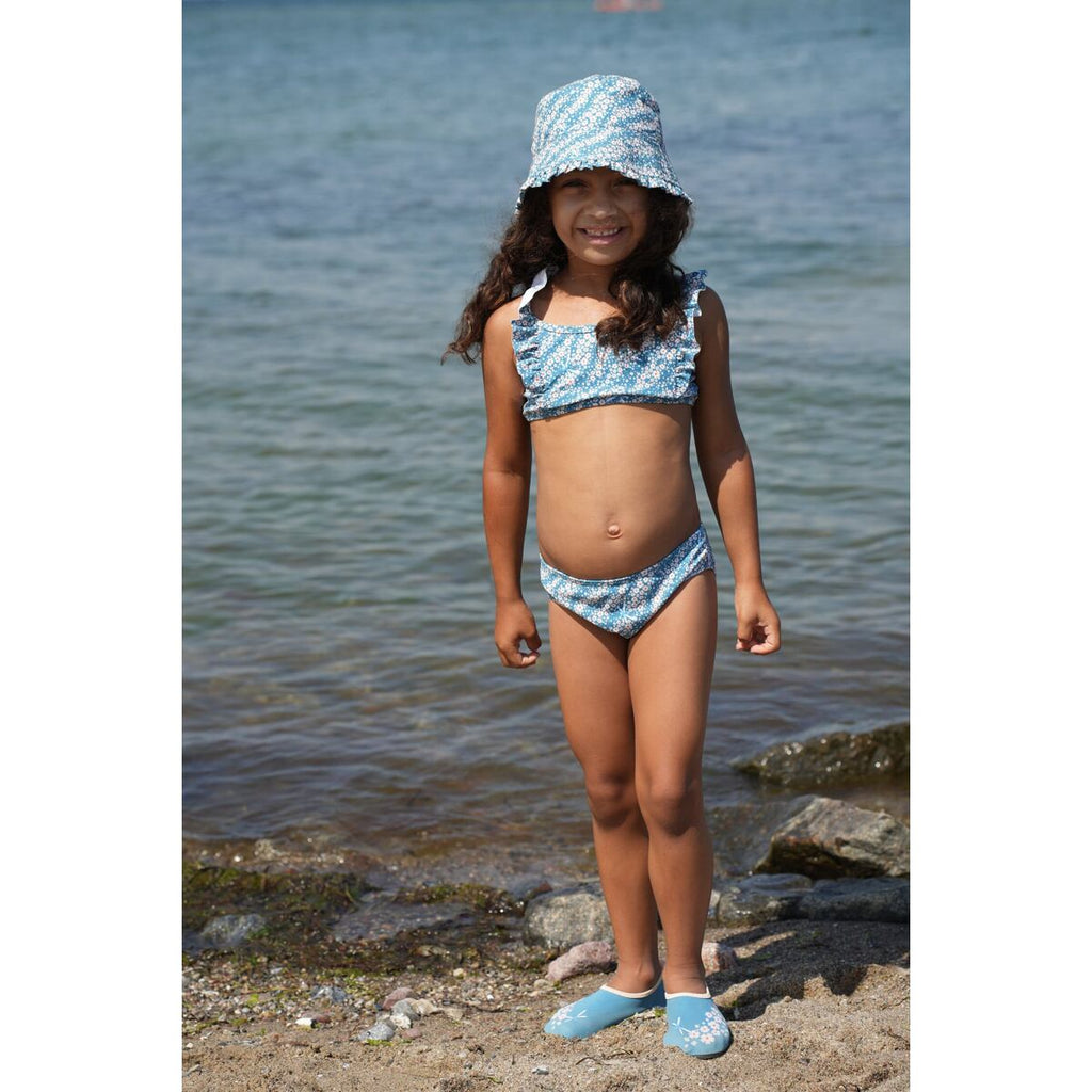 Playshoes Dětské barefoot boty do vody Flowers - petrol