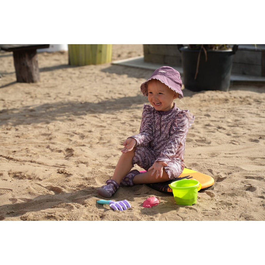 Playshoes Dětský UV klobouk Flowers oboustranný - violet