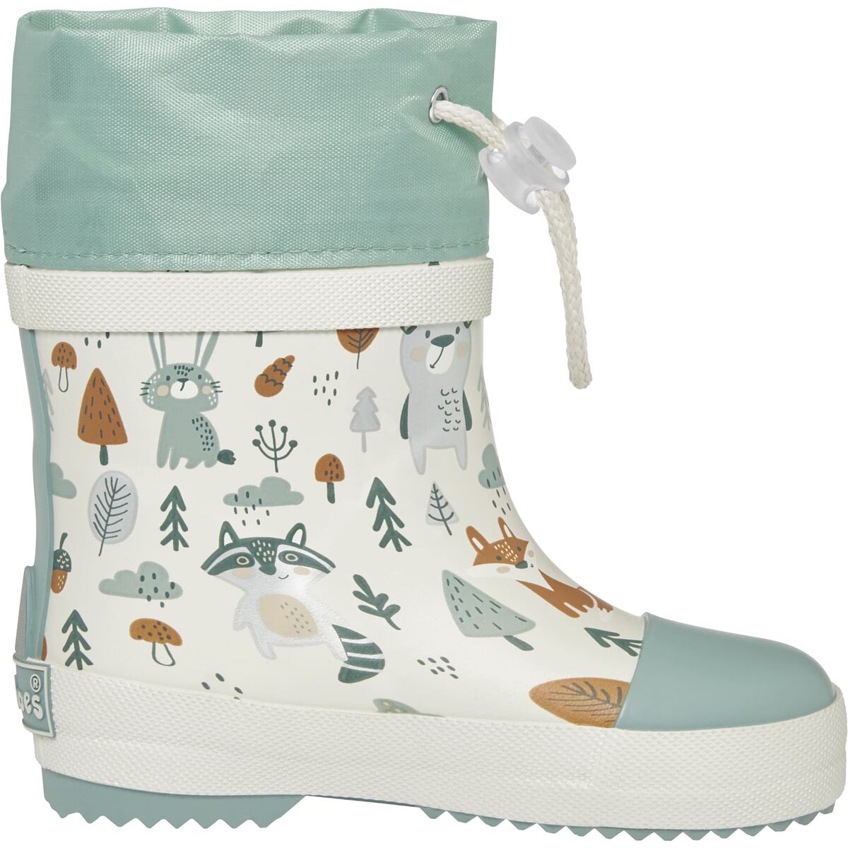 Playshoes Dětské holínky nízké zateplené – Lesní zvířátka mentolová