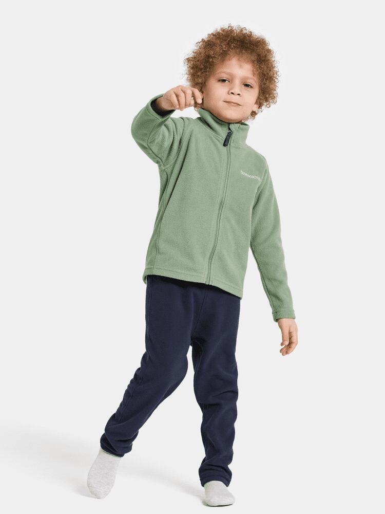 Didriksons Dětská fleecová mikina Monte light moss