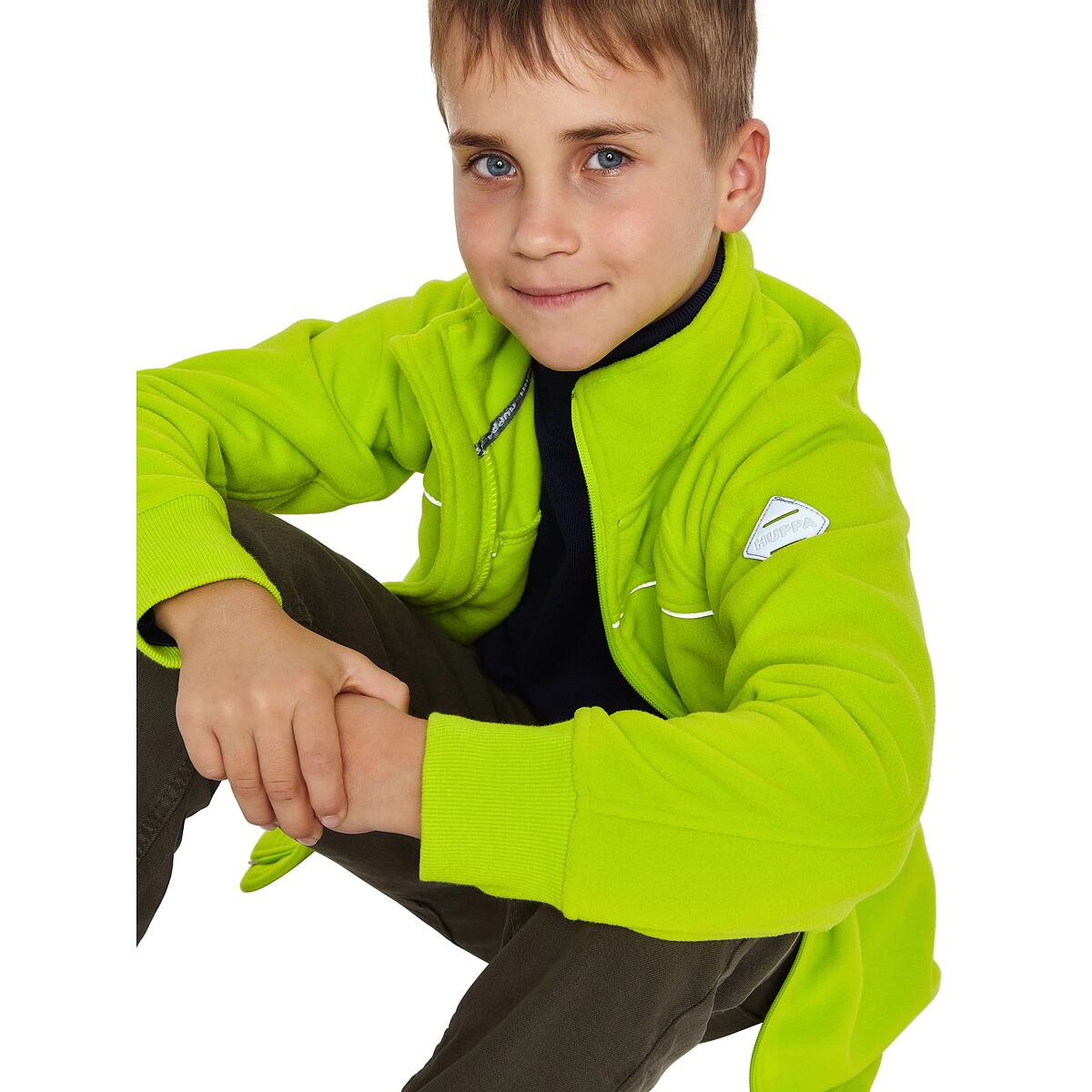 Huppa Dětská fleecová bunda Bennie lime