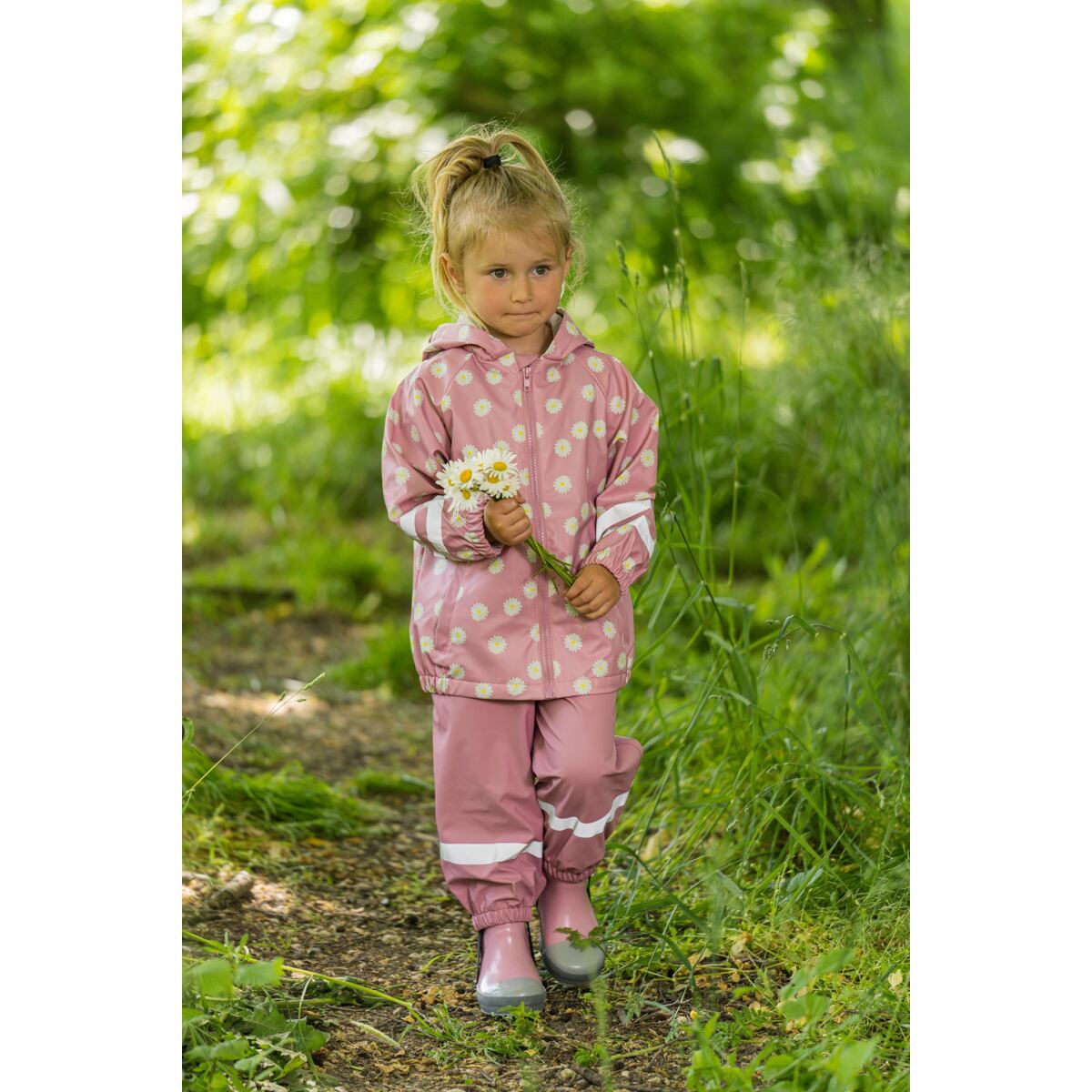 Playshoes Dětské kalhoty do deště s fleecem zelené