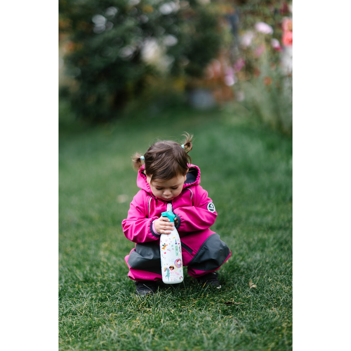 Huppa Dětská softshellová kombinéza Adal dark fuchsia/gray REFLEX s šedými koleny