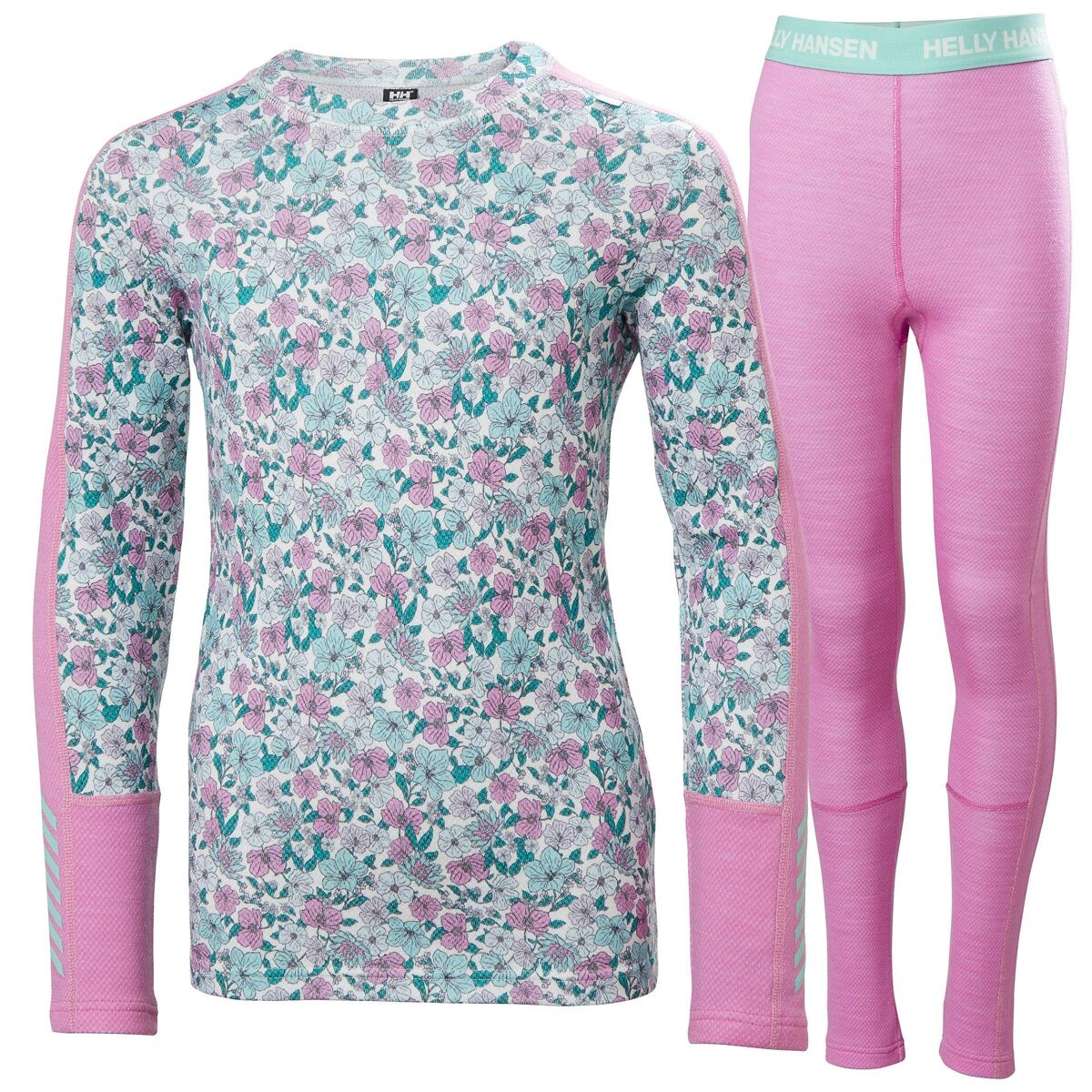 Helly Hansen Juniorské termoprádlo JR Graphic Lifa Merino set - meta pink aop