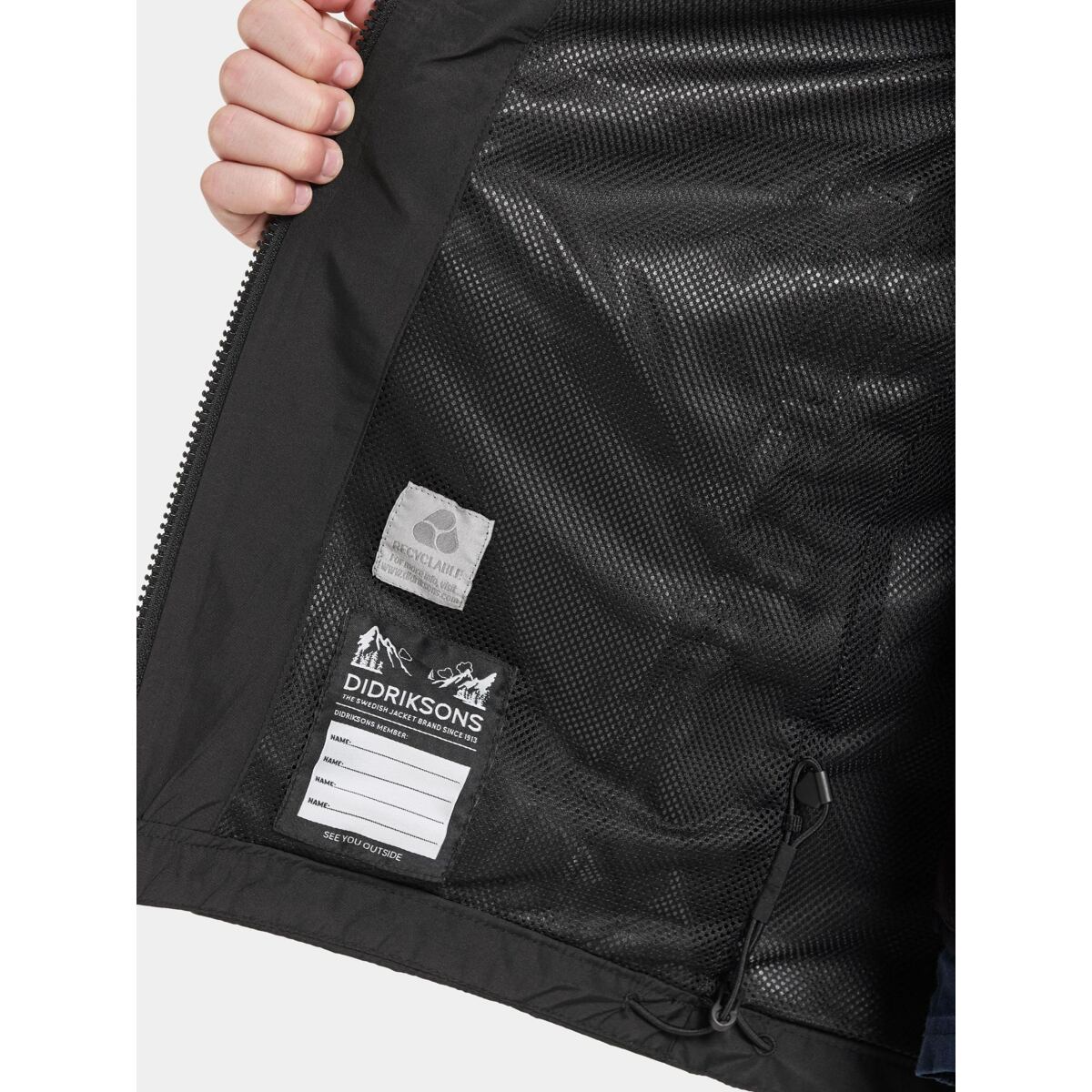 Didriksons Dětská nepromokavá bunda Piko black - ROSTOUCÍ